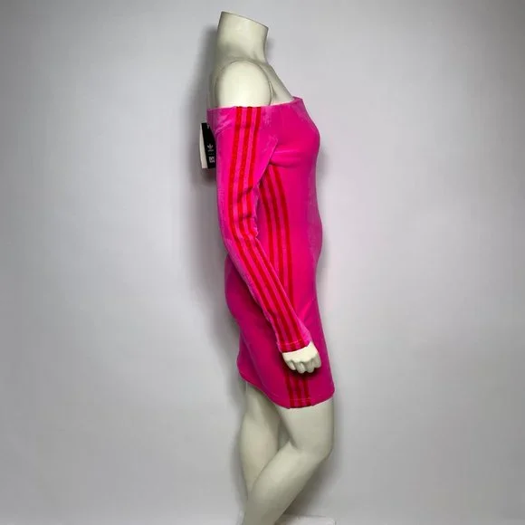 ADIDAS x IVY PARK Pink Velour Dress 'Heart Drop' - Picture 4 of 10